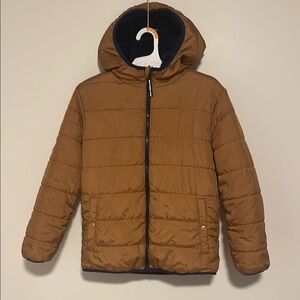 Brown Hooded Puffer Jacket